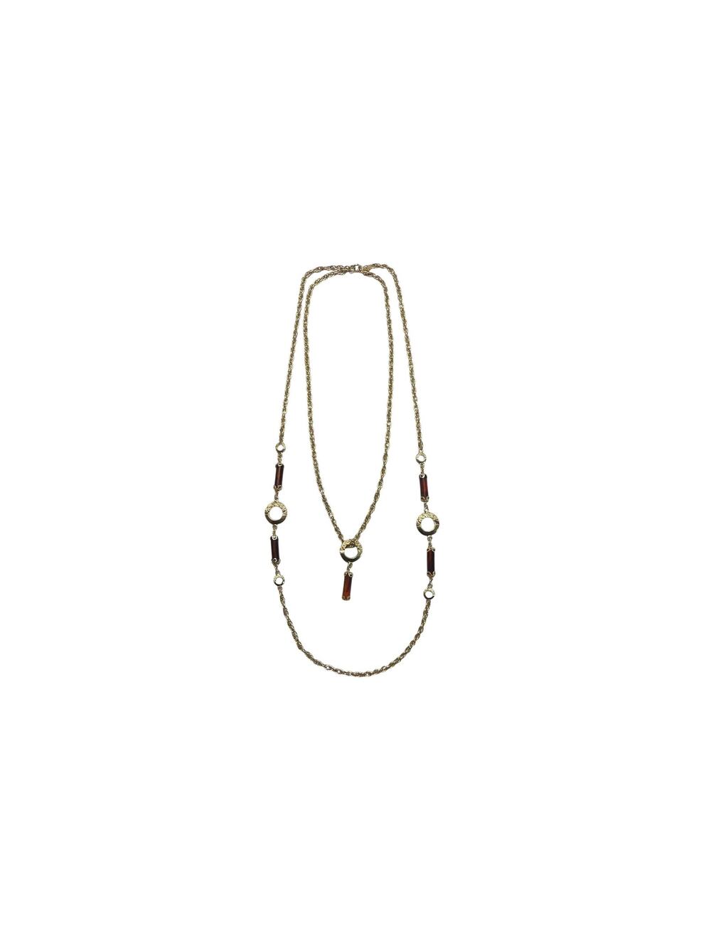 Vintage Signed Sarah Coventry Detailed Chain Necklace "Emberwood" Circa 1977